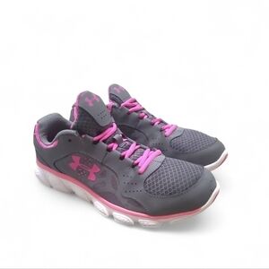 Under Armour Micro G Assert 4 Pink Gray Running Shoes Size 11 Sneakers